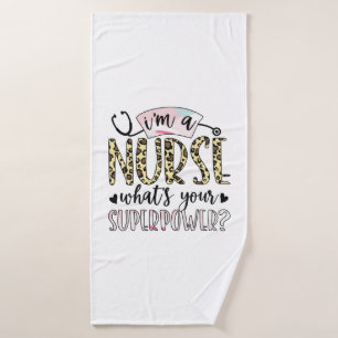 Geschenk für Krankenschwester Proud Super Nurse Badehandtuch
