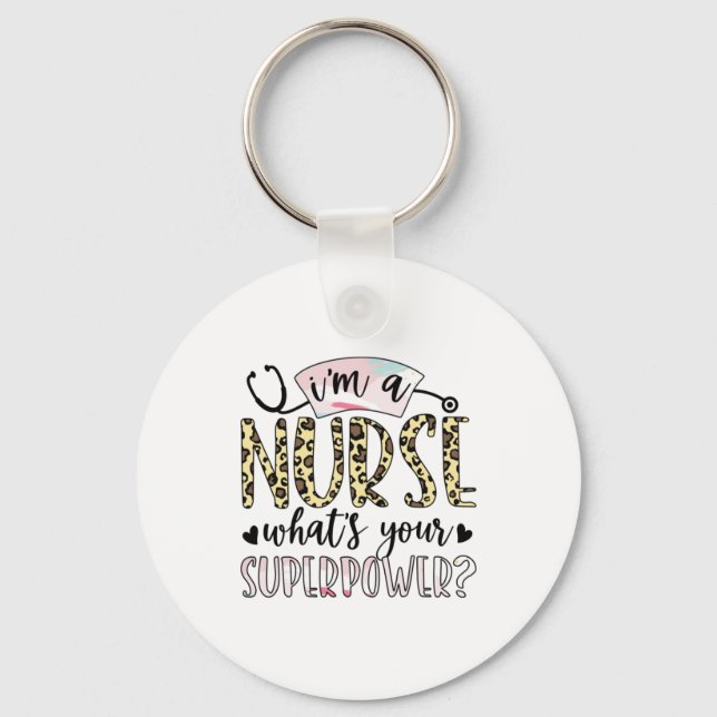 Geschenk für Krankenschwester | Proud Super Nurse Schlüsselanhänger (Vorderseite)