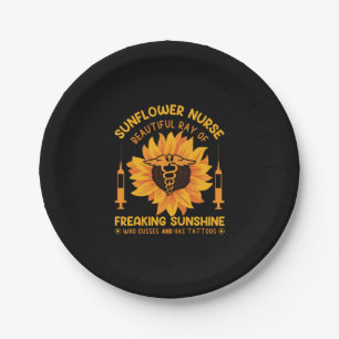 Geschenk für Krankenschwester   Sonnenblumengarten Pappteller