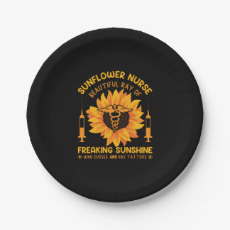 Geschenk für Krankenschwester | Sonnenblumengarten Pappteller