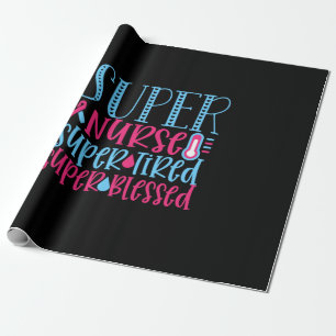Geschenk für Krankenschwester   Super Nurse Super  Geschenkpapier