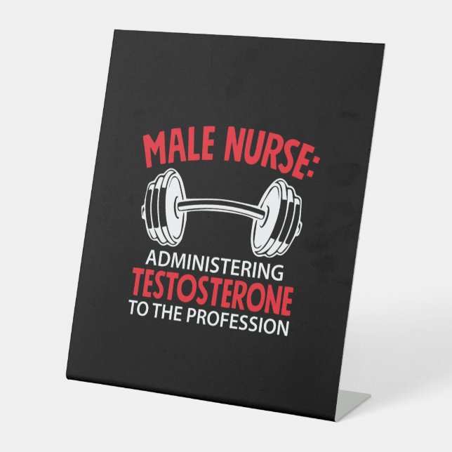 Geschenk für Krankenschwester | Verwaltung männlic Sockelschild (Vorderseite)