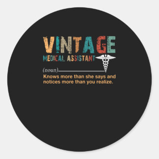 Geschenk für Krankenschwester | Vintage medizinisc Runder Aufkleber