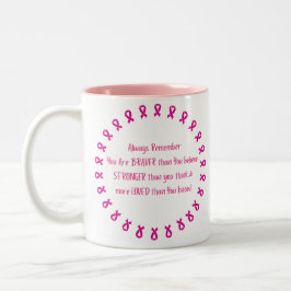 Geschenk für Krebspatienten-tapfer, stark und geli Zweifarbige Tasse