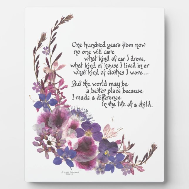 Geschenk für Lehrer Fotoplatte (Vorderseite)