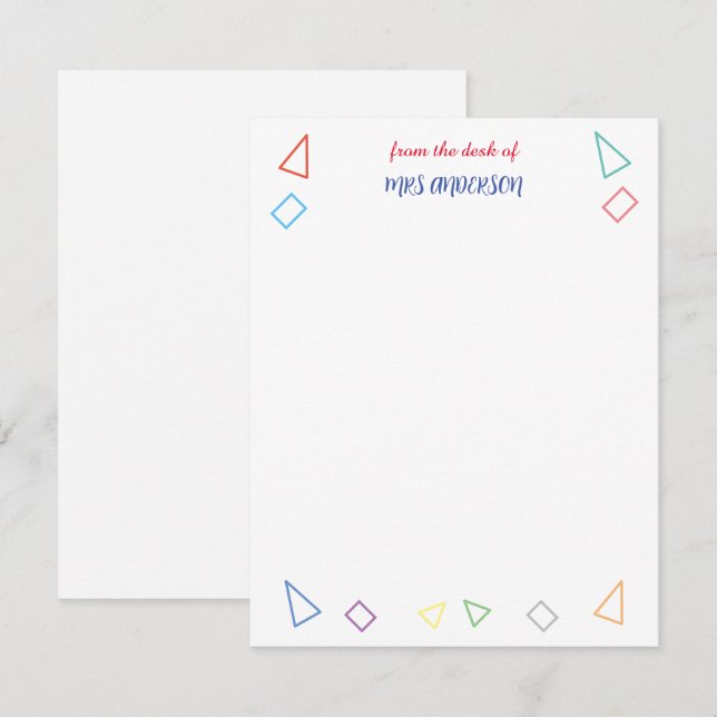 Geschenk für Lehrer Mitteilungskarte (Vorne/Hinten)