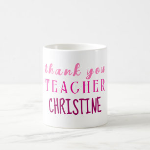 Geschenk für Lehrer, Personalisiert danke Kaffeetasse