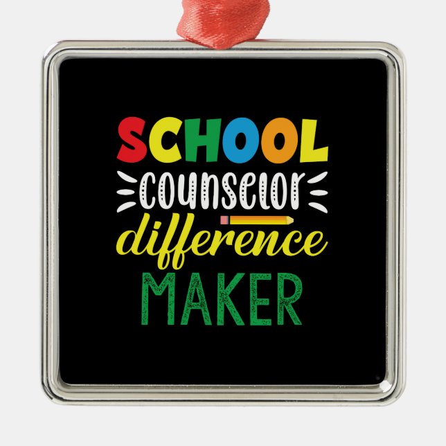 Geschenk für Lehrer | School Counselor Differenzia Ornament Aus Metall (Vorne)