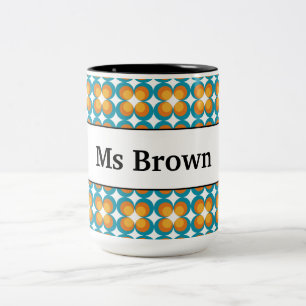 Geschenk für Lehrer zum Jahresende Retro Blumen Na Zweifarbige Tasse
