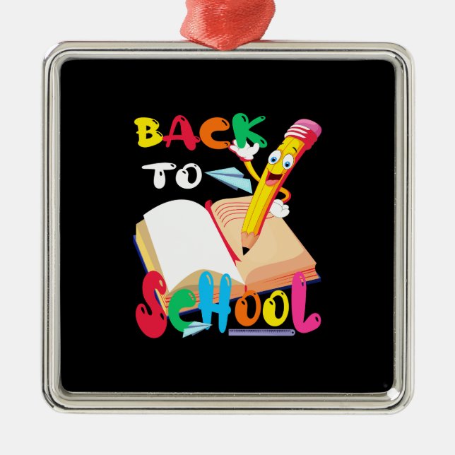 Geschenk für Lehrer | Zurück zur Schule Ornament Aus Metall (Vorne)