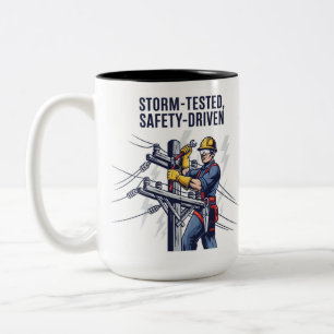 Geschenk für Leitungsmonteure bei Sturmwiederherst Zweifarbige Tasse
