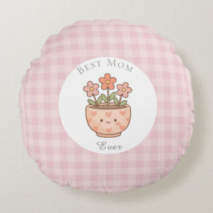 Geschenk für Mama, Beste Mama überhaupt, Rosa Kari Rundes Kissen