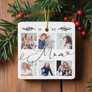 Geschenk für Mama   Entenkinder - FotoCollage Keramikornament