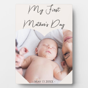 Geschenk für Mama Erster Muttertag Herz Foto Rosa Fotoplatte