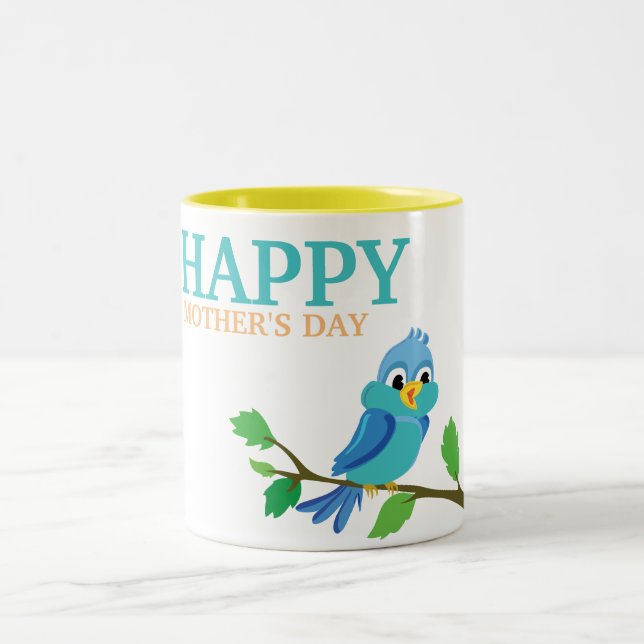 Geschenk für Mama - Glücklicher Muttertag Zweifarbige Tasse (Mittel)