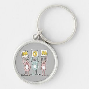 Geschenk für Mama Spaß Kaninchen Design Schlüsselanhänger