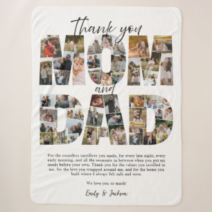 Geschenk für Mama und Vater Fotocollage Familienfo Sherpadecke