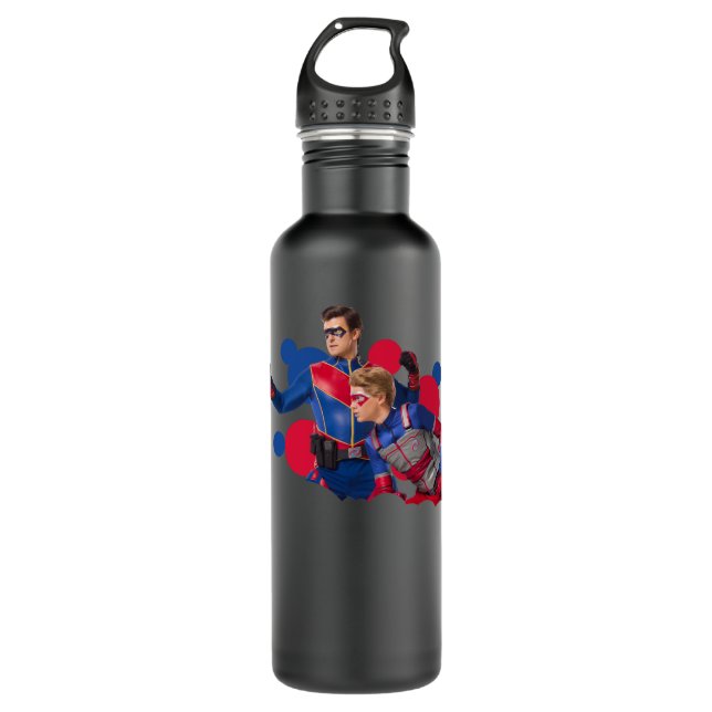 Geschenk für Männer bläst Captain Man und Gefahr f Edelstahlflasche (Vorderseite)