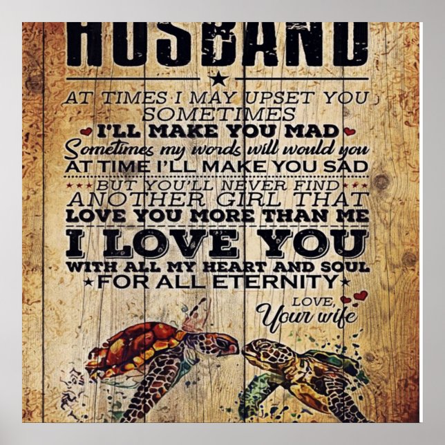 Geschenk für meinen Mann, Liebe Zitate Brief Poster (Vorne)