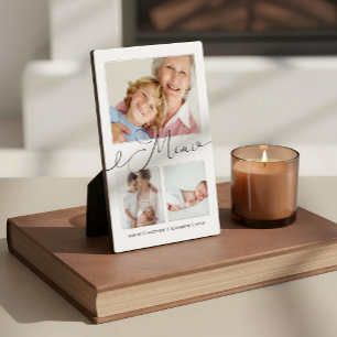 Geschenk für Mimi Enkelkinder 3 FotoCollage Fotoplatte