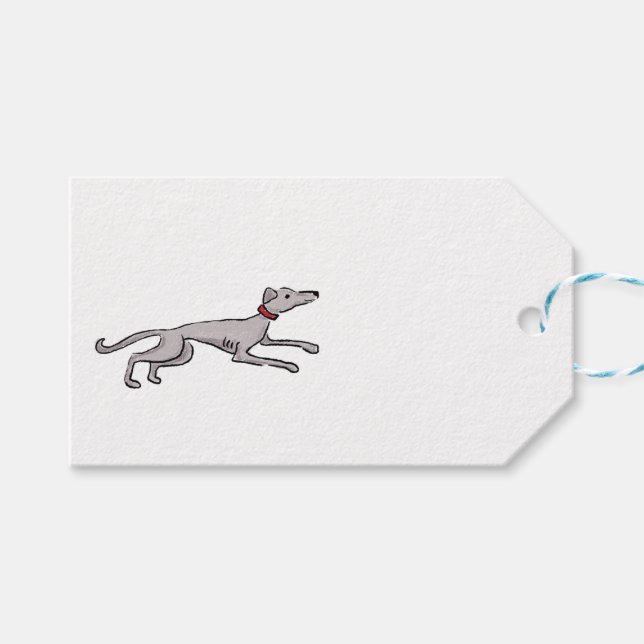 Geschenk für mittelalterliche Windhunde und Milcht Geschenkanhänger (Vorderseite (Horizontal))