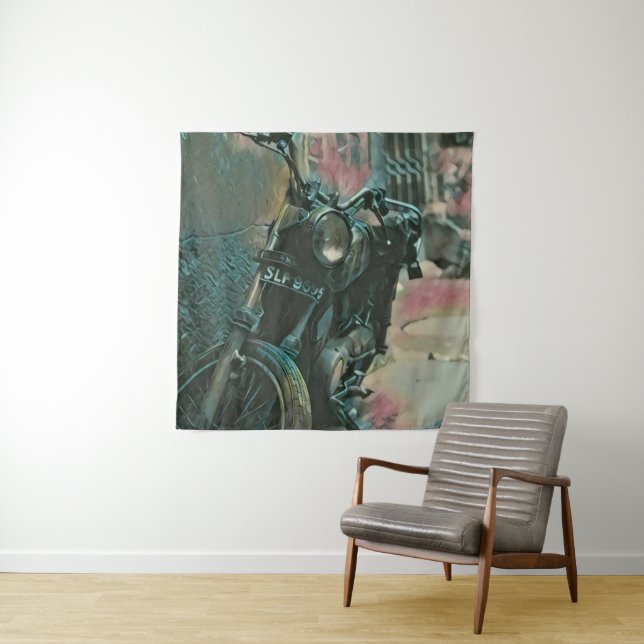 Geschenk für Motorradfahrer Wandteppich (Beispiel)
