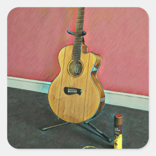 Geschenk für Musikergitarrist Quadratischer Aufkleber