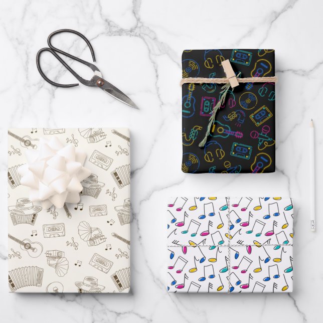 Geschenk für Musikliebhaber Packpapier-Blätter Geschenkpapier Set (Vorderseite)