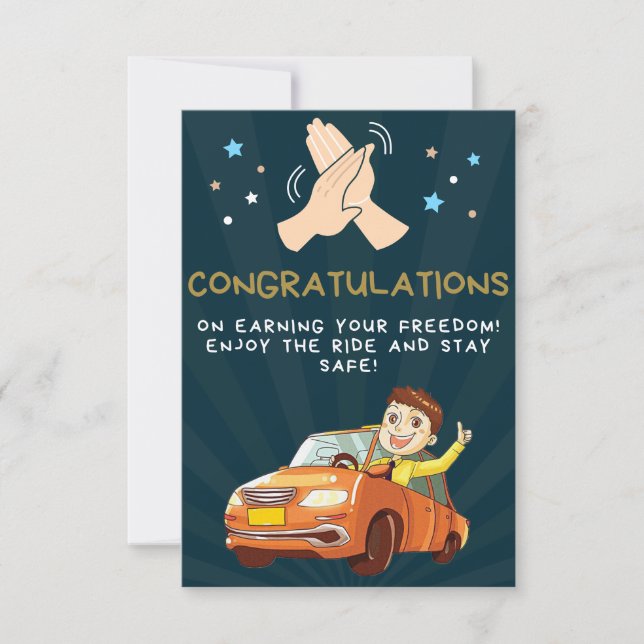 Geschenk für neuen Fahrer, genießen Sie mit meinem RSVP Karte (Vorderseite)