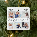 Geschenk für Nonna | Entenkinder - FotoCollage Keramikornament<br><div class="desc">Schickt eine schöne personalisierte Gabe an eure Oma (Nonna), die sie für immer lieben wird. Spezielle personalisierte Enkel Foto Collage Ornament zur Anzeige Ihrer eigenen speziellen Fotos und Erinnerungen Familie. Unser Design zeichnet sich durch ein einfaches 6-Foto-Collage Grid-Design mit "Nonna" aus, das in einem schönen, handgeschriebenen schwarzen Skriptstil entworfen wurde....</div>