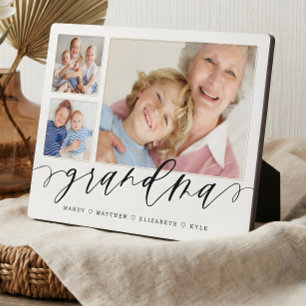 Geschenk für Oma Enkelkinder 3-Foto-Collage Fotoplatte