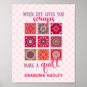 Geschenk für Oma Patchwork Quilt Poster