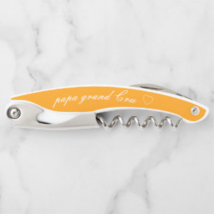 Geschenk für Opa mit orangem Vollton personalisier Kellnermesser