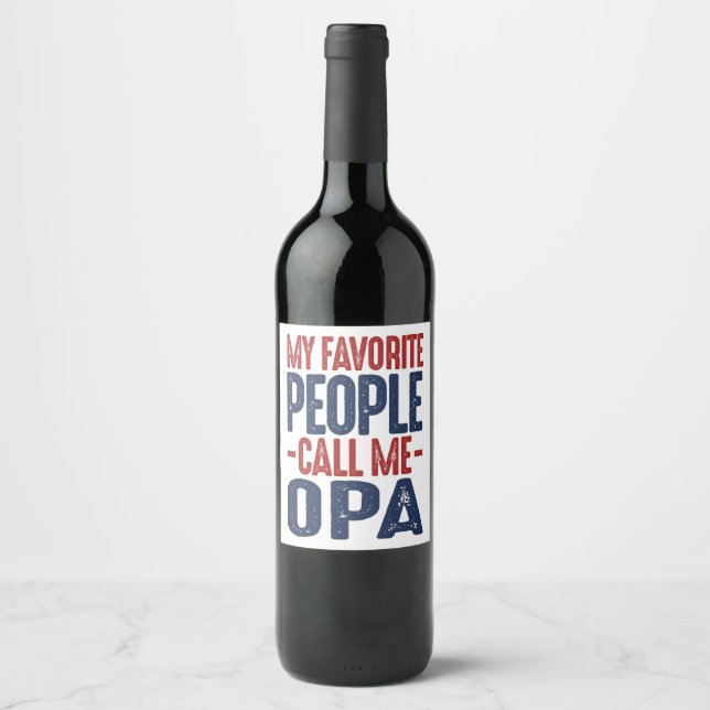 Geschenk für Opa Weinetikett (Vorderseite)