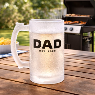 Geschenk für Papa aus Milchglas-Bierglas mit dem G Mattglas Bierglas