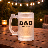Geschenk für Papa aus Milchglas-Bierglas mit dem G