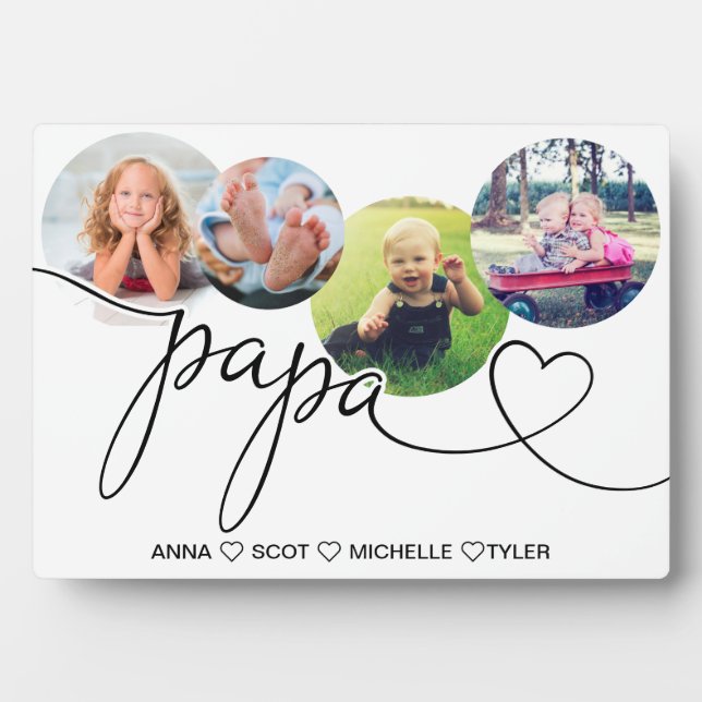 Geschenk für Papa , Enkel Foto Collage Plaque Fotoplatte (Vorderseite)