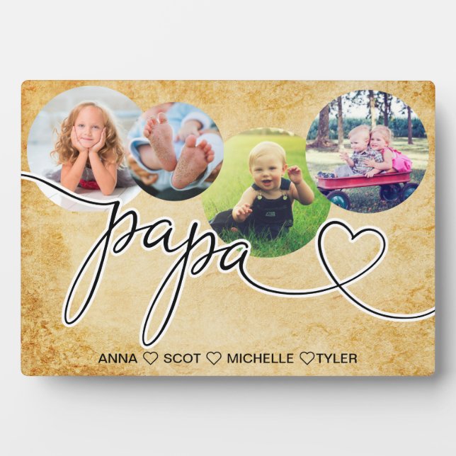 Geschenk für Papa , Enkel Foto Collage Plaque Fotoplatte (Vorderseite)