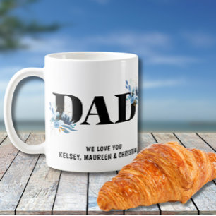 Geschenk für Papa mit den Namen der Kinder  Kaffeetasse