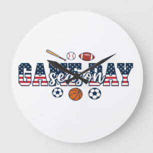 Geschenk für patriotische Multisportfans in der Sp Große Wanduhr