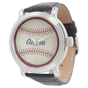 Geschenk für personalisierte Männer im Baseball Armbanduhr