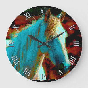Geschenk für Pferdefreunde Große Wanduhr
