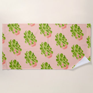 Geschenk für Pflanzenliebhaber - Wasserfarbe Pilea Strandtuch