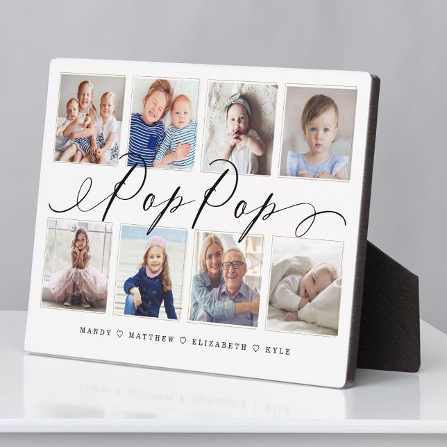 Geschenk für Pop Pop | Entenkinder - FotoCollage Fotoplatte (Gift for Pop Pop | Grandchildren Photo Collage Plaque)