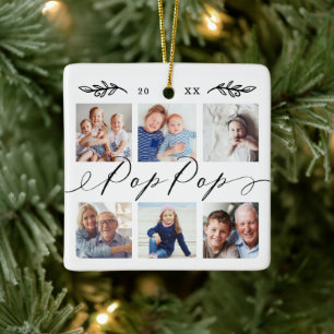 Geschenk für Pop Pop Entenkinder - FotoCollage Keramikornament