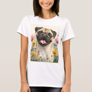 Geschenk für Pug-Mama – Watercolor-T-Shirt T-Shirt