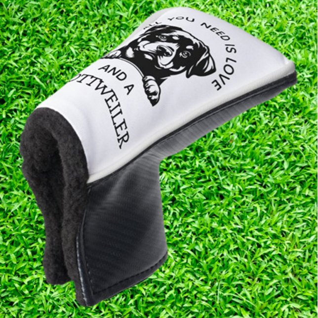 Geschenk für Rottweiler-liebende Golfer Golf Headcover (Delight Rottweiler-loving golfers with a unique golf head cover. Show off your passion on the course)