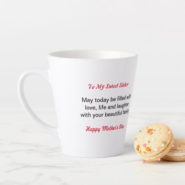 Geschenk für Schwester - Muttertagsgeschenk - Tass Milchtasse (Beispiel)
