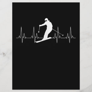 Geschenk für Skifahrer mit Herzschlag Briefbogen
