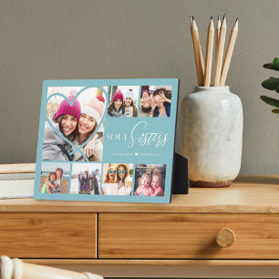 Geschenk für Soul-Schwestern 7 Foto Collage Heart Fotoplatte